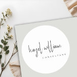 Adesivo Redondo Minimal Moderno Simples Script Preto e Branco<br><div class="desc">Se precisar de mais personalização,  por favor,  sinta-se à vontade para me enviar uma mensagem para yellowfebstudio@gmail.com.</div>