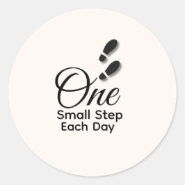 Adesivo Redondo Minimal Motivational Sticker – One Small Step Each