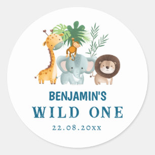 Adesivo Redondo Minimal Safari Wild One