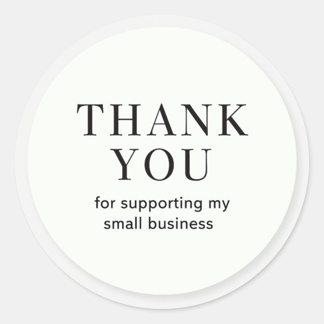 Adesivo Redondo Minimal thank you small business sticker (Frente)