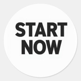 Adesivo Redondo Minimalist bold start now text