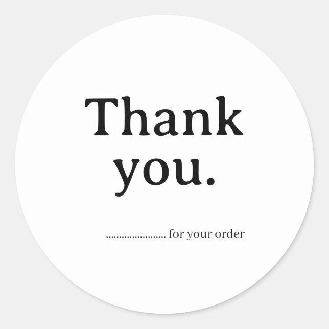 Adesivo Redondo Minimalist Business Thank You Sticker (Frente)