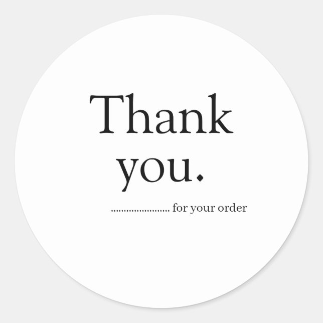 Adesivo Redondo Minimalist Business Thank You Sticker (Frente)