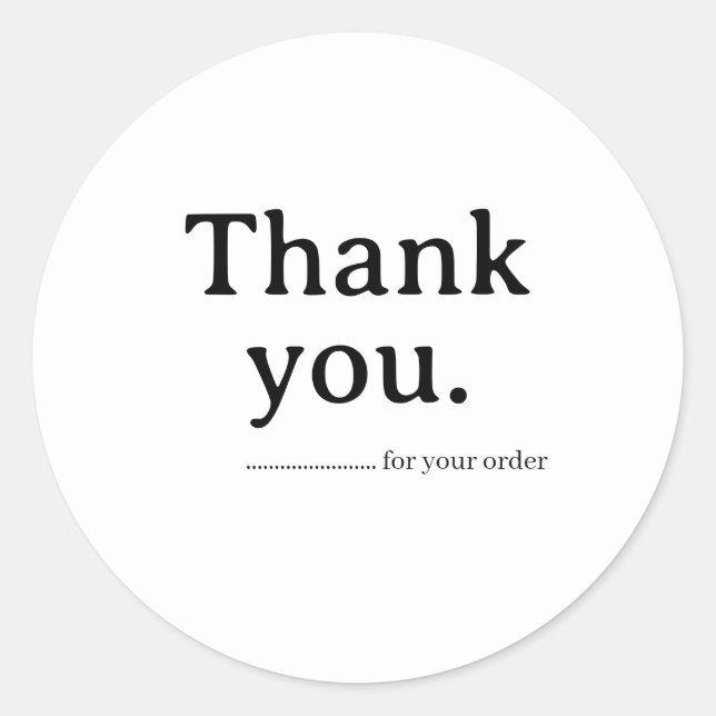 Adesivo Redondo Minimalist Business Thank You Sticker (Frente)