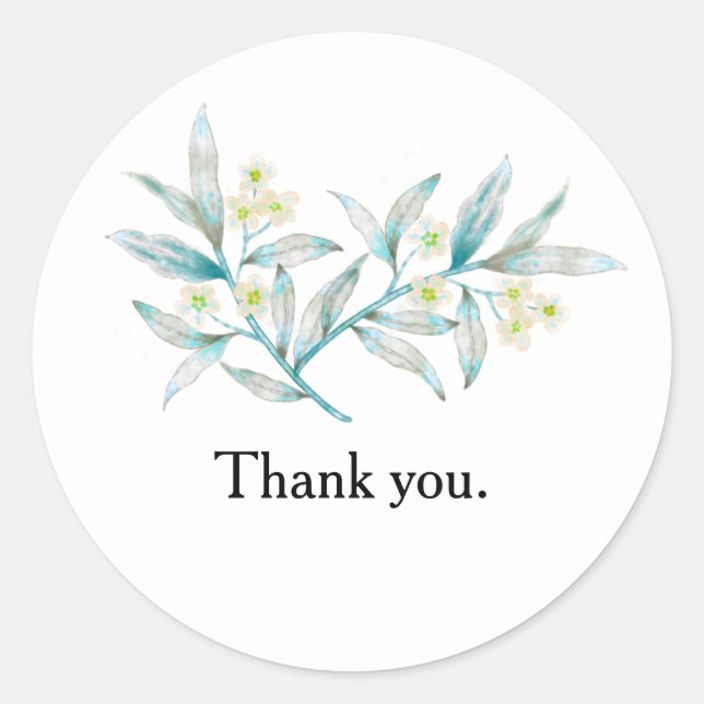 Adesivo Redondo Minimalist Business Thank You Sticker (Frente)