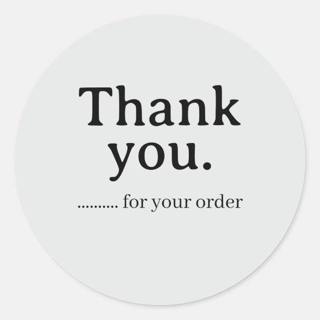 Adesivo Redondo Minimalist Business Thank You Sticker (Frente)