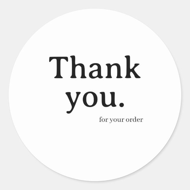 Adesivo Redondo Minimalist Business Thank You Sticker (Frente)