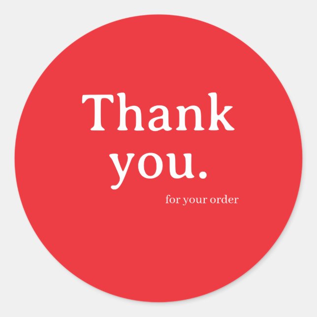 Adesivo Redondo Minimalist Business Thank You Sticker (Frente)