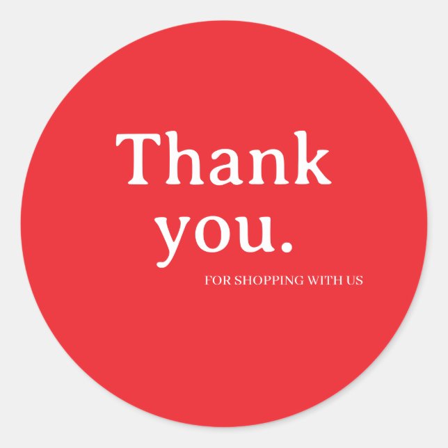 Adesivo Redondo Minimalist Business Thank You Sticker (Frente)