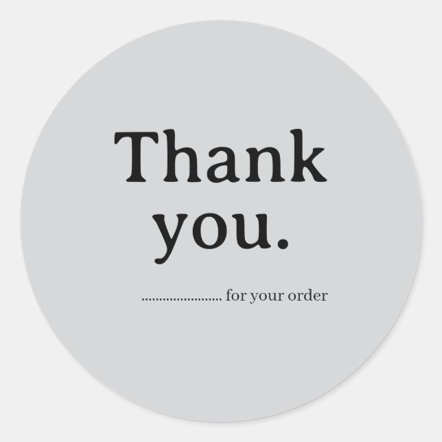 Adesivo Redondo Minimalist Business Thank You Sticker (Frente)