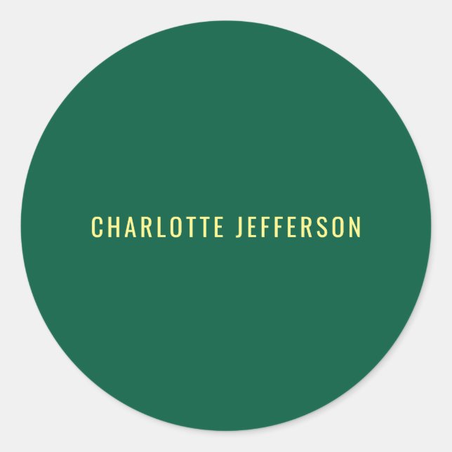 Adesivo Redondo Minimalist Classical Professional Green Yellow (Frente)