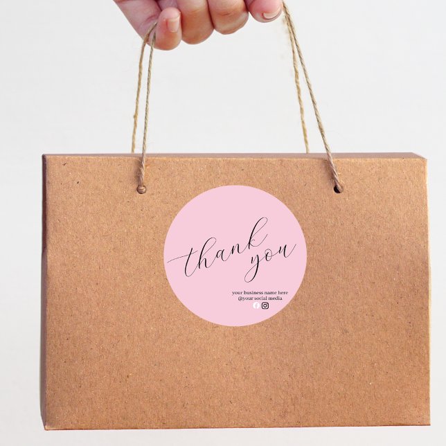 Adesivo Redondo Minimalist Contemporary Business Thank You (Criador carregado)