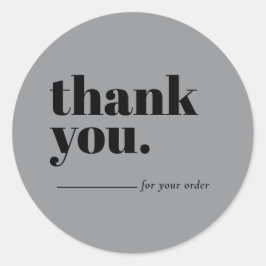 Adesivo Redondo Minimalist Gray Business Customer Thank You