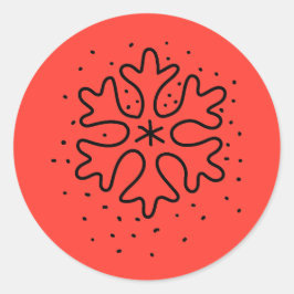 Adesivo Redondo Minimalist handdrawn snowflake