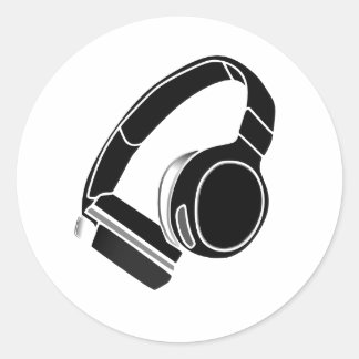 Adesivo Redondo Minimalist Headphone Sticker