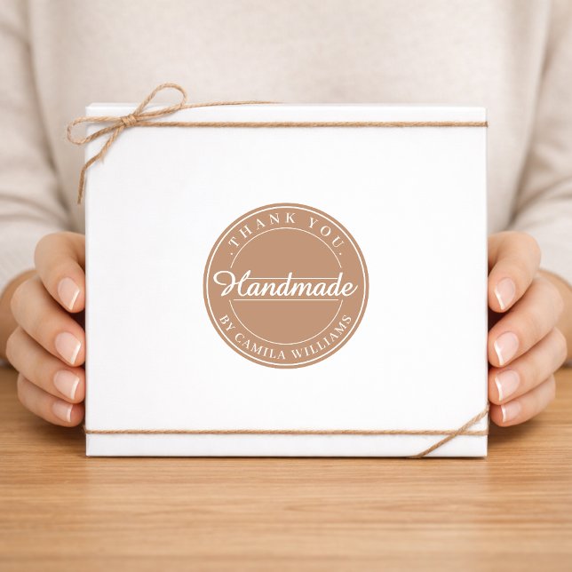 Adesivo Redondo Minimalist Homemade Business Sticker (Criador carregado)
