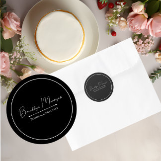 Adesivo Redondo Minimalist Marketing Promotional Business