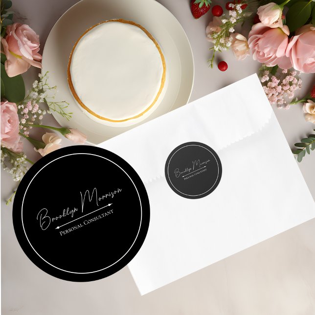 Adesivo Redondo  Minimalist Marketing Promotional Business  (Criador carregado)