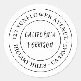 Adesivo Redondo Minimalist Modern Script Border Design