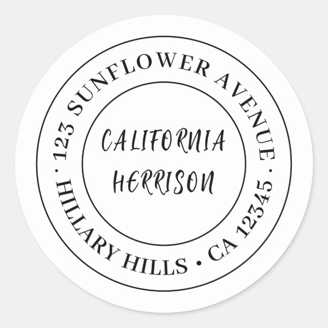 Adesivo Redondo Minimalist Modern Script Border Design (Frente)