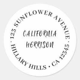 Adesivo Redondo Minimalist Modern Script Border Design