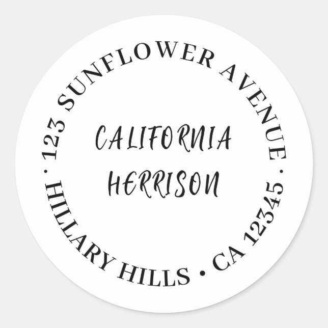 Adesivo Redondo Minimalist Modern Script Border Design (Frente)