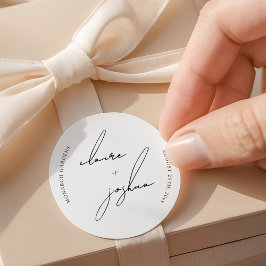 Adesivo Redondo Minimalist Modern & Whimsical Script