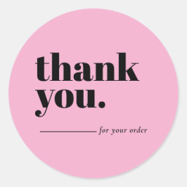 Adesivo Redondo Minimalist Pink Business Customer Thank You