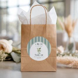 Adesivo Redondo Minimalist Retro Bow Tini One Martini Baby Shower