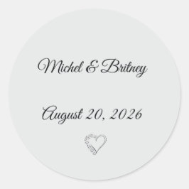 Adesivo Redondo Minimalist Round Wedding Stickers