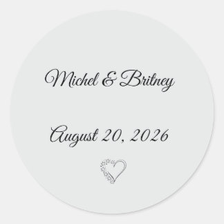 Adesivo Redondo Minimalist Round Wedding Stickers