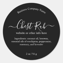 Minimalist Simple Black White Custom Product Label