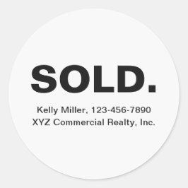Adesivo Redondo Minimalist SOLD Real Estate | Realtor Marketing