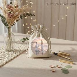 Adesivo Redondo Minimalist Typography Wedding Photo Round