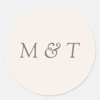 Adesivo Redondo Minimalist Wedding Monogram Envelope Seal Sticker