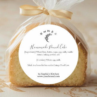Adesivo Redondo Minimalist Wheat Bakery Ingredient Product