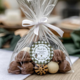 Adesivo Redondo Minimalist woodland baby shower Favor sticker