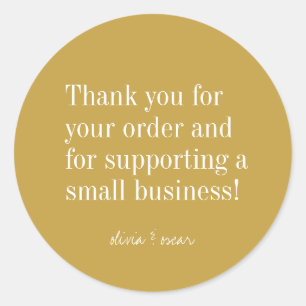 Adesivo Redondo Minimalista Amarelo Amarelo Editável Obrigado