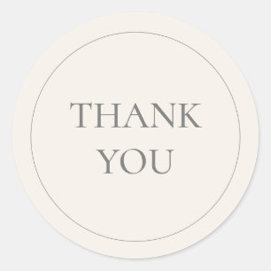 Adesivo Redondo Minimalista Creme Ivory Obrigado