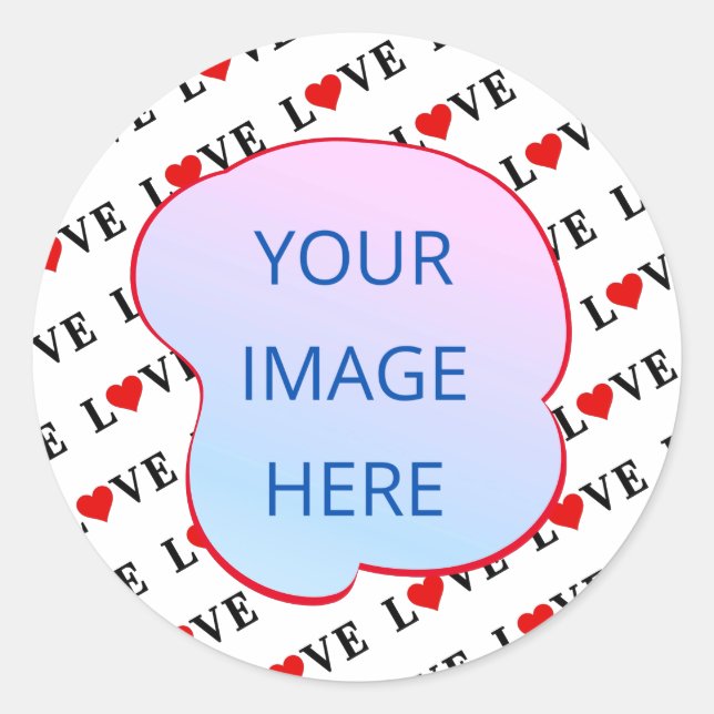 Adesivo Redondo Minimalista de amor branco (Frente)