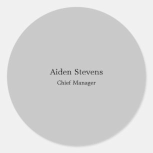 Adesivo Redondo Minimalista de Cinzas simples na moda