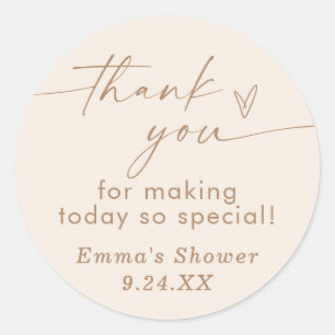 Adesivo Redondo Minimalista Obrigado A Favor Do Sticker, Moderno N