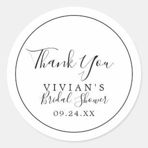 Adesivo Redondo Minimalista Obrigado Chá de panela Favor Sticker