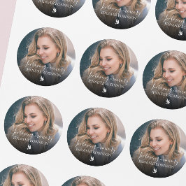 Adesivo Redondo Minimalistic In Loving Memory Photo