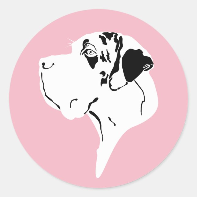 Adesivo Redondo Minimalistic Pure Moderna Great Dane (Frente)