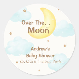 Adesivo Redondo Mínimo Bonito Sobre O Chá de fraldas Da Lua