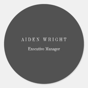 Adesivo Redondo Mínimo Clássico Negro Atraente