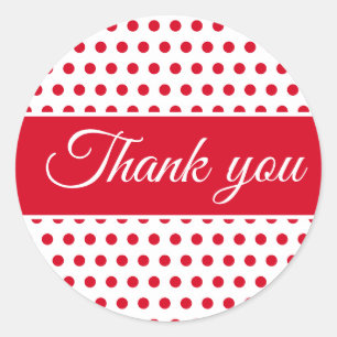 Adesivo Redondo Mínimo de bolinhas brancas vermelhas