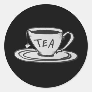 Adesivo Redondo Mínimo de Desenho do Tea Lover