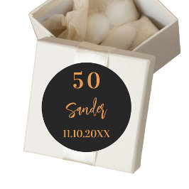 Adesivo Redondo Mínimo de guião preto de aniversário